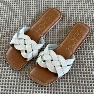 Matisse White Braided Slide Sandals